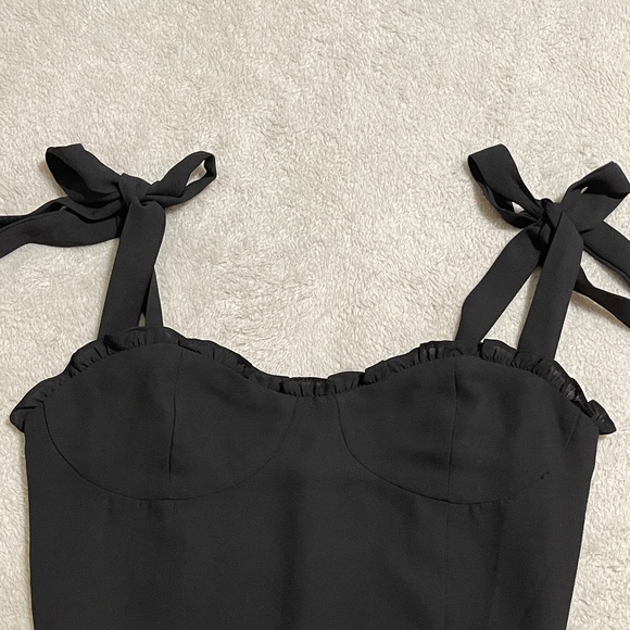 Little Black Mini Dress w/ Sweetheart Neckline and Ruffles Size Small - Picture 3 of 12